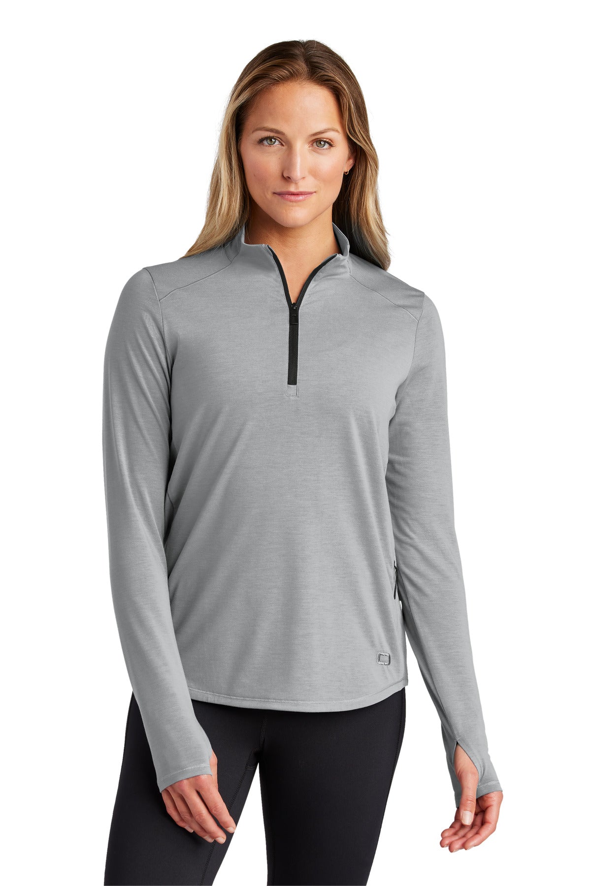 Front View of Greystone OGIO Women's Motion 1/4-Zip LOG153