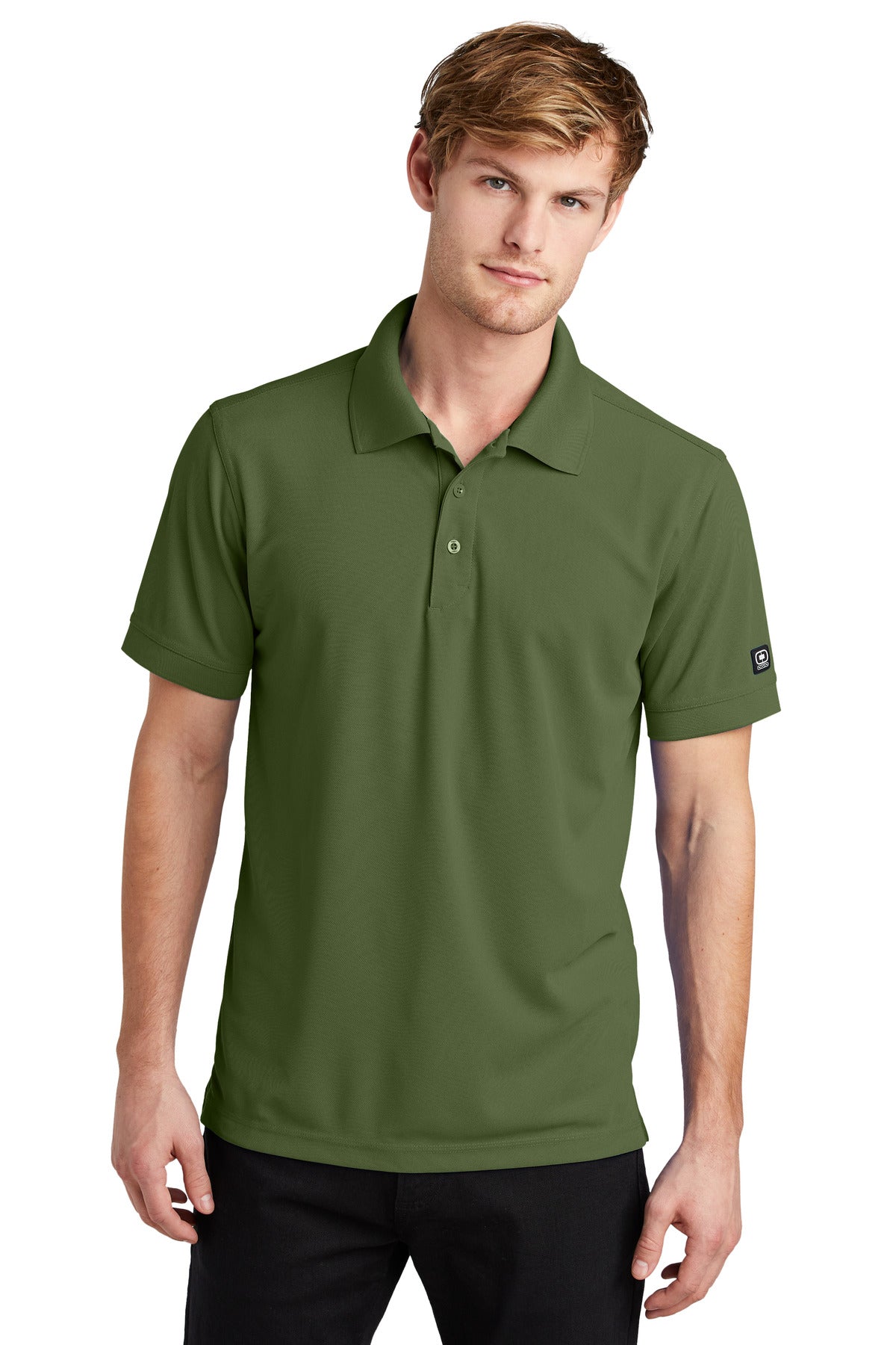 Front View of Grit Green OGIO - Caliber2.0 Polo OG101