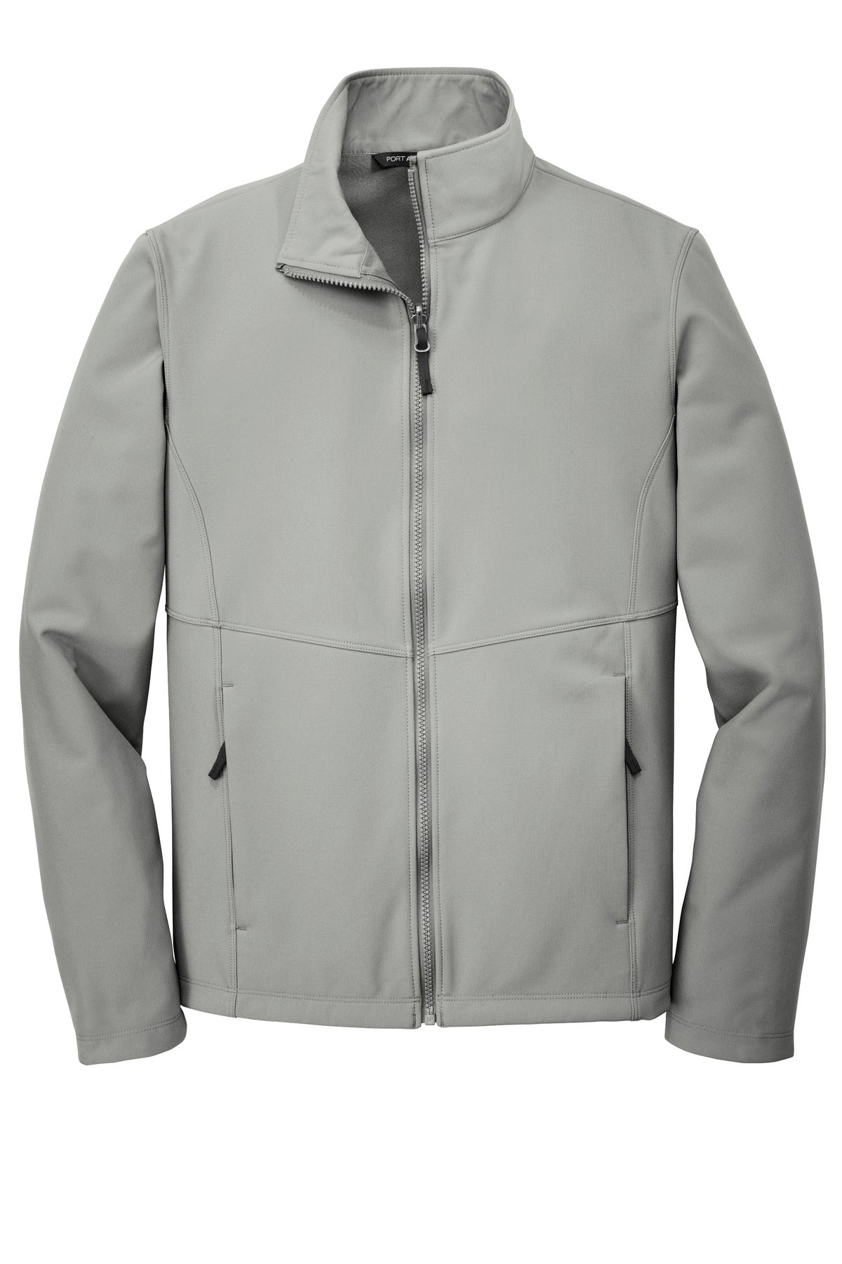 Front View of Gusty Grey Port Authority Collective Soft Shell Jacket. J901