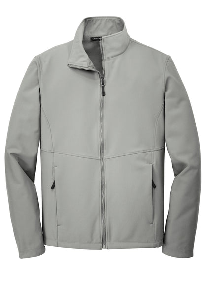 Front View of Gusty Grey Port Authority Collective Soft Shell Jacket. J901