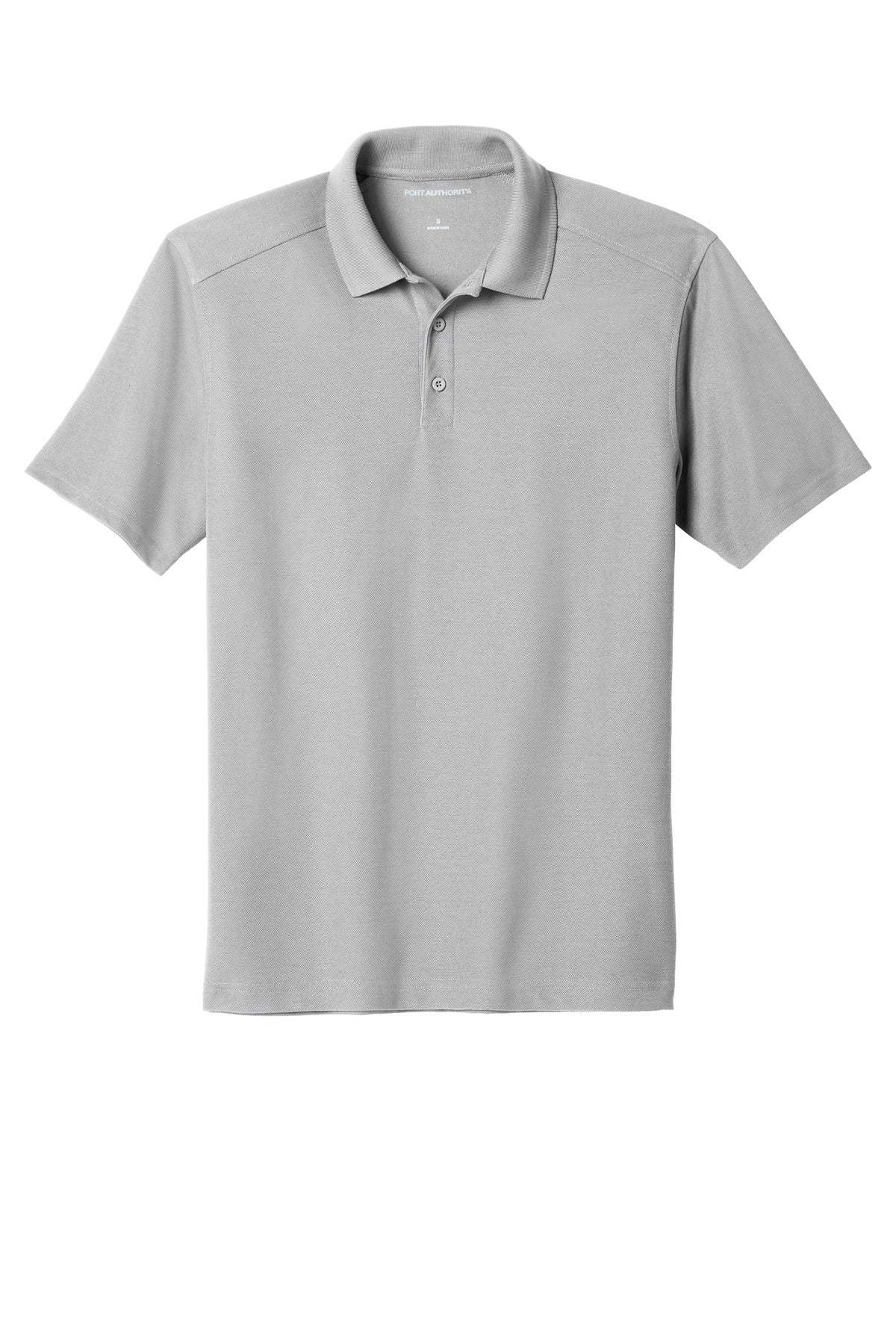 Front View of Gusty Grey Port Authority EZPerformance Pique Polo. K600