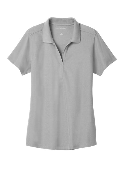 Front View of Gusty Grey Port Authority Women's EZPerformance Pique Polo. LK600