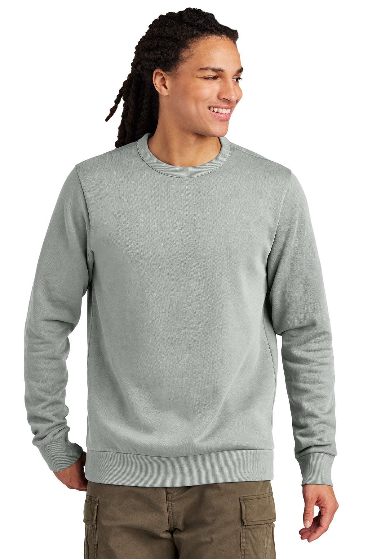 Front View of GustyGrey District Wash Fleece Crew DT2204