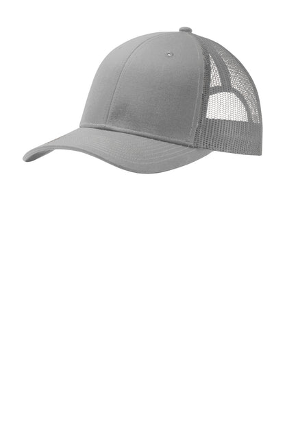 Front View of GustyGrey Port Authority Snapback Trucker Cap. C112