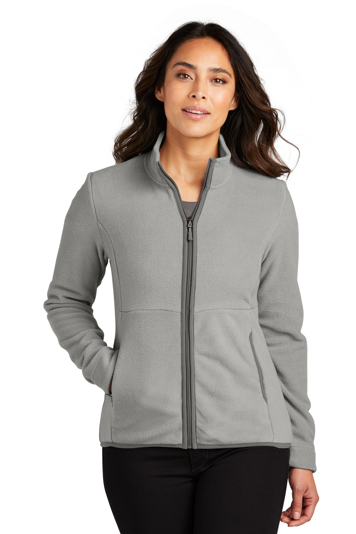 Front View of GustyGrey Port Authority Women's Connection Fleece Jacket L110