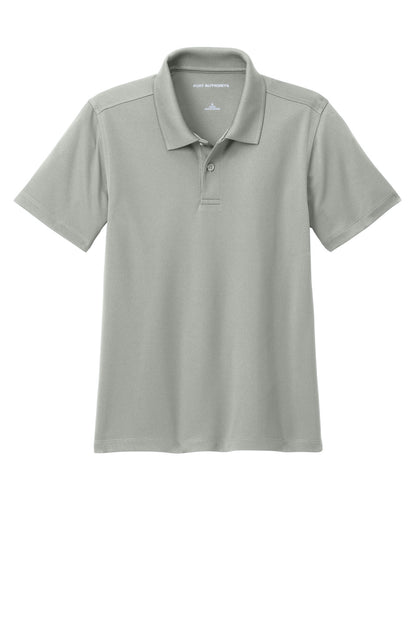 Front View of GustyGrey Port Authority Youth Dry Zone UV Micro-Mesh Polo Y110