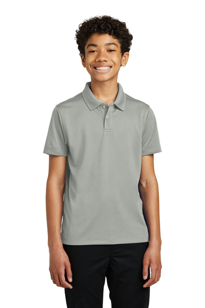Front View of GustyGrey Port Authority Youth Dry Zone UV Micro-Mesh Polo Y110