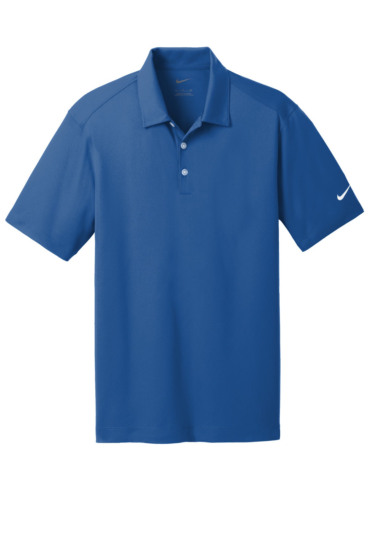 Front View of Gym Blue Nike Dri-FIT Vertical Mesh Polo. 637167