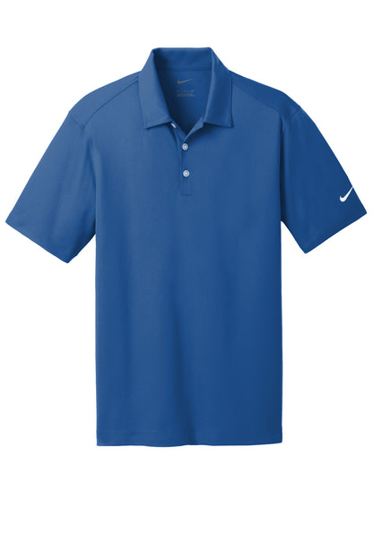 Front View of Gym Blue Nike Dri-FIT Vertical Mesh Polo. 637167