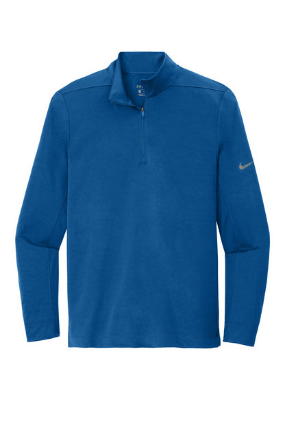 Front View of Gym Blue Nike Dry 1/2-Zip Cover-Up NKBV6044