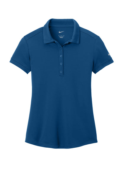Front View of Gym Blue Nike Women's Dri-FIT Players Modern Fit Polo. 811807