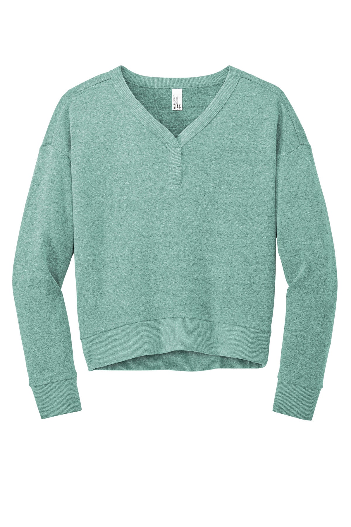 Front View of HdEuclpsBl District Women's Perfect Tri Fleece V-Neck Sweatshirt DT1312