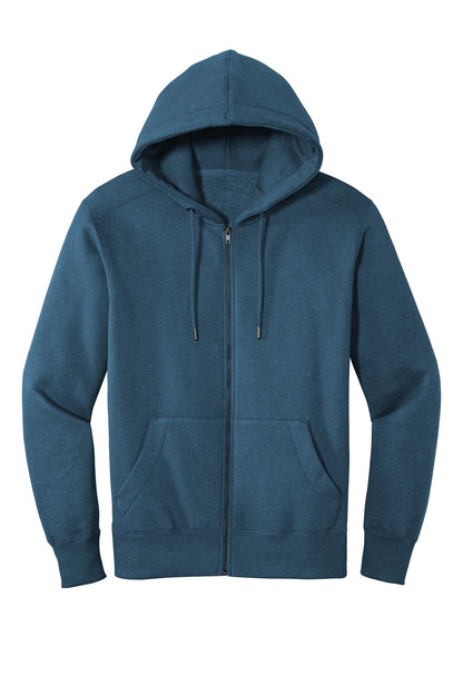 Front View of He Poseidon Bl District Perfect Weight Fleece Full-Zip Hoodie DT1103