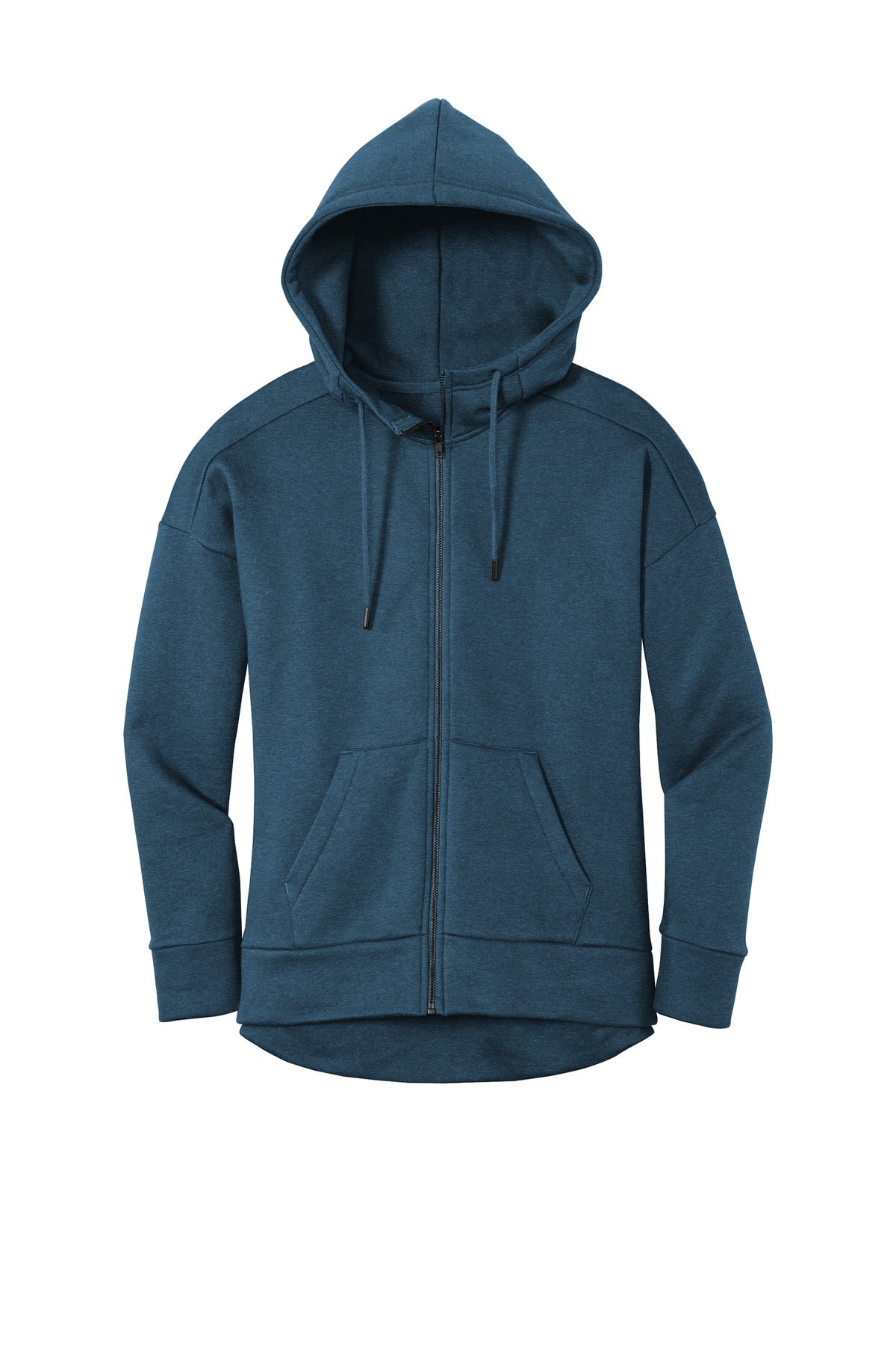 Front View of He Poseidon Bl District Women's Perfect Weight Fleece Drop Shoulder Full-Zip Hoodie DT1104