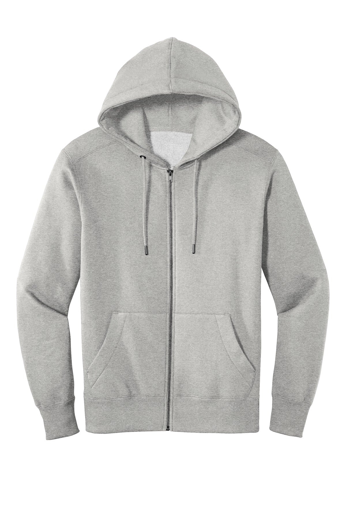 Front View of He Steel District Perfect Weight Fleece Full-Zip Hoodie DT1103