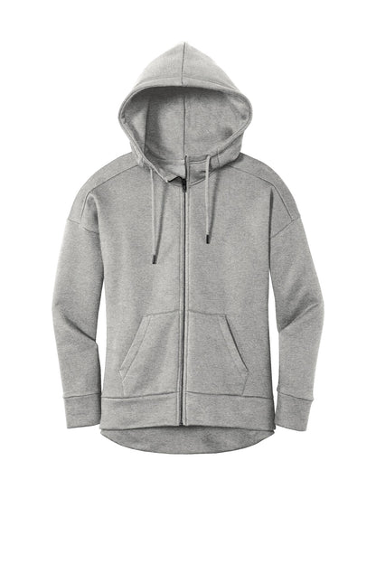 Front View of He Steel District Women's Perfect Weight Fleece Drop Shoulder Full-Zip Hoodie DT1104