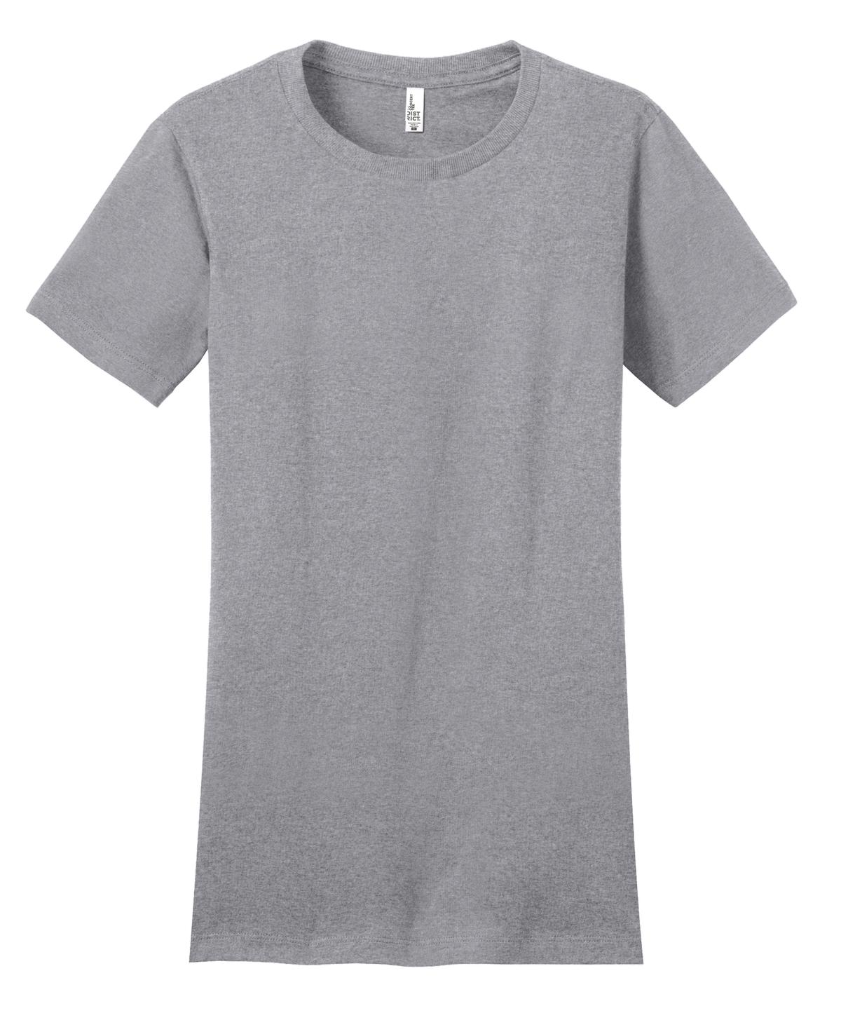 Front View of Heather Grey District Women's Fitted The Concert Tee DT5001