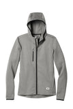 Front View of Heather Grey OGIO Stealth Full-Zip Jacket. OE728