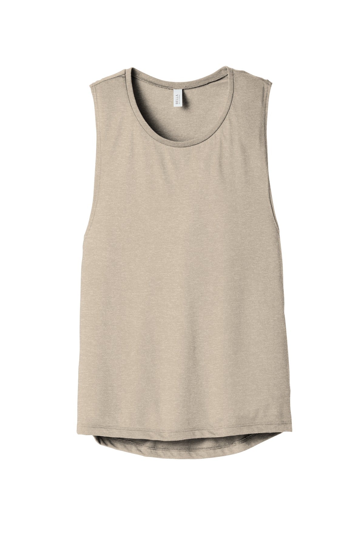 Front View of Ht Dust BELLA+CANVAS Women's Flowy Scoop Muscle Tank. BC8803