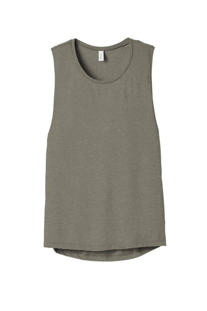 Front View of Ht Stone BELLA+CANVAS Women's Flowy Scoop Muscle Tank. BC8803
