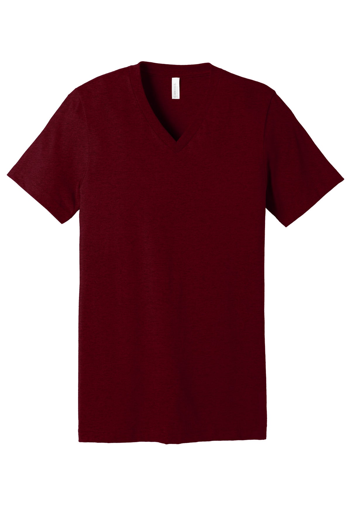 Front View of HtCardinal BELLA+CANVAS Unisex Heather CVC V-Neck Tee BC3005CVC