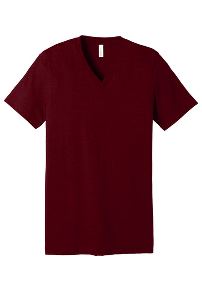 Front View of HtCardinal BELLA+CANVAS Unisex Heather CVC V-Neck Tee BC3005CVC