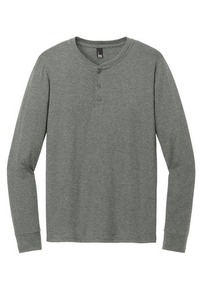 Front View of HtdChar District Perfect Tri Long Sleeve Henley DT145