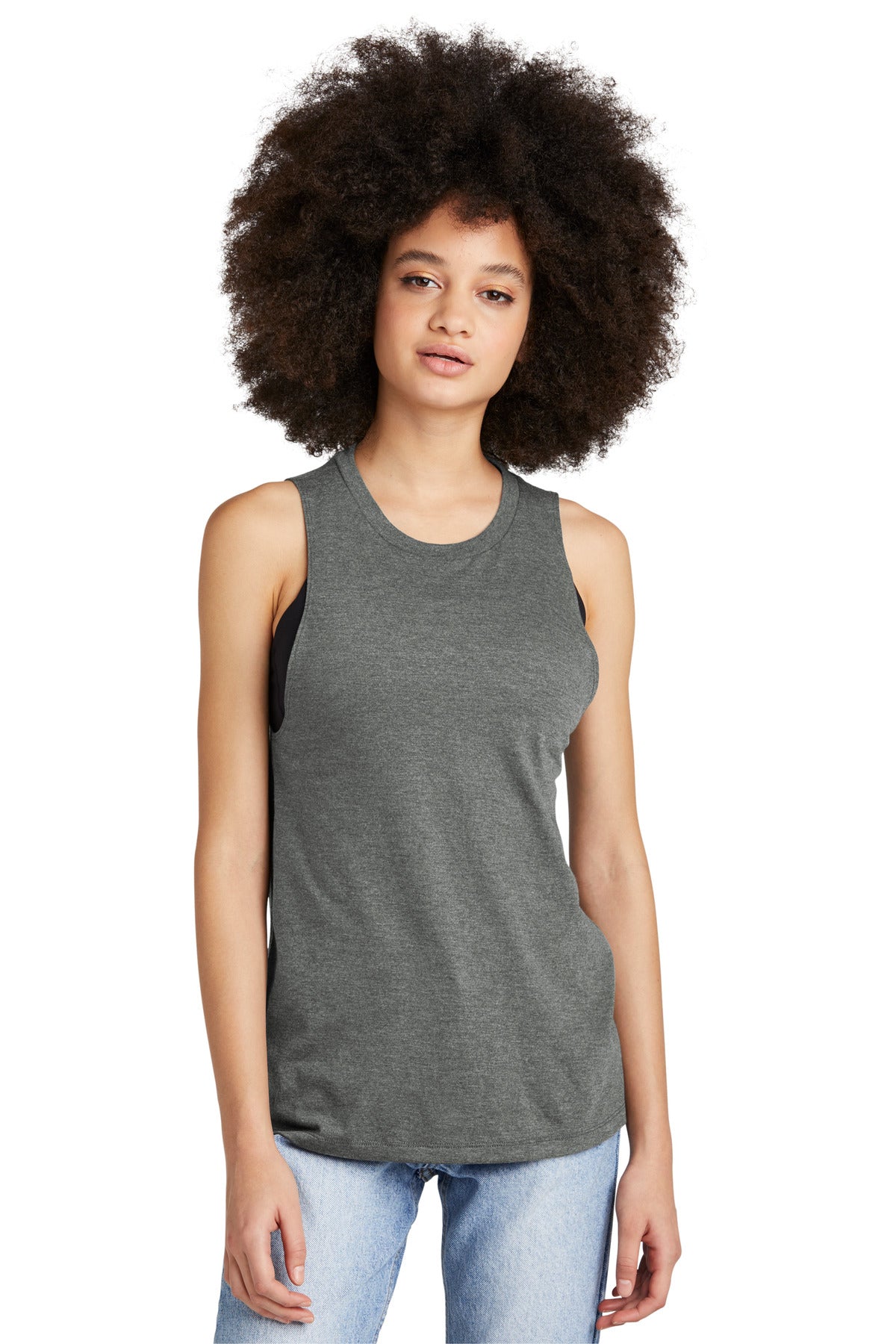 Front View of HtdChar District Women's Perfect Tri Muscle Tank DT153