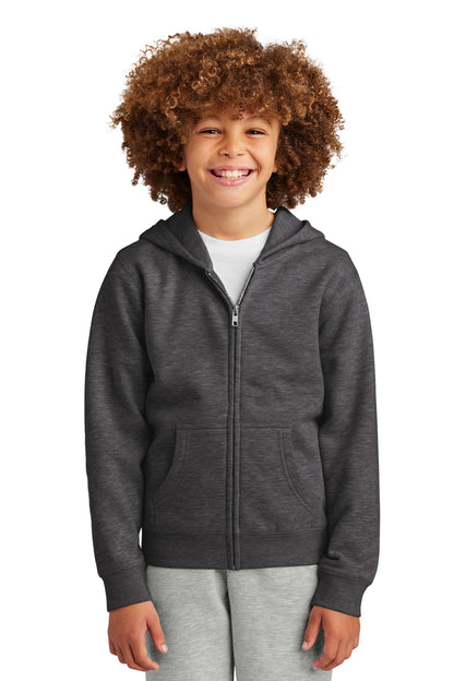 Front View of HtdChar District Youth V.I.T. Fleece Full-Zip Hoodie DT6102Y
