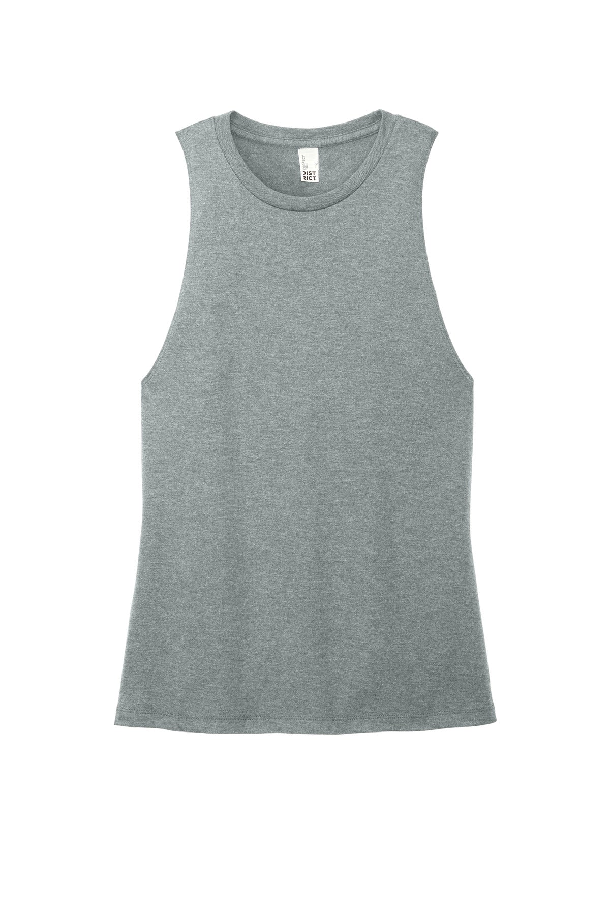 Front View of HtdGrey District Women's Perfect Tri Muscle Tank DT153