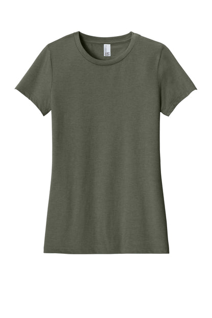 Front View of HtdOlive District Women's Perfect Blend CVC Tee. DM108L