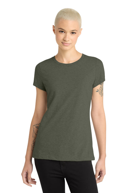 Front View of HtdOlive District Women's Perfect Blend CVC Tee. DM108L
