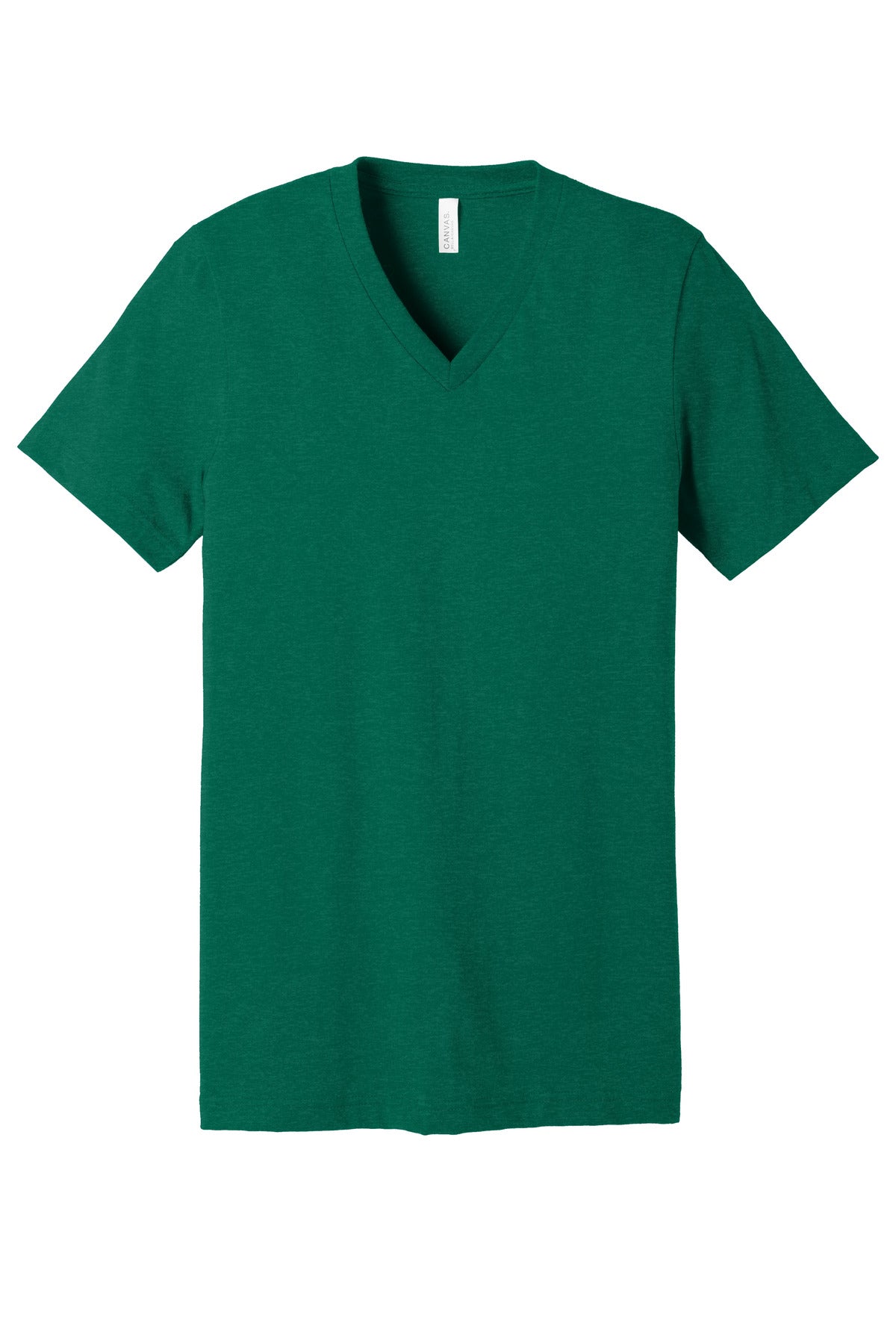 Front View of HtGrassGrn BELLA+CANVAS Unisex Heather CVC V-Neck Tee BC3005CVC