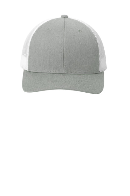 Front View of HtGy/White Sport-Tek YP Classics Retro Trucker Cap. STC39
