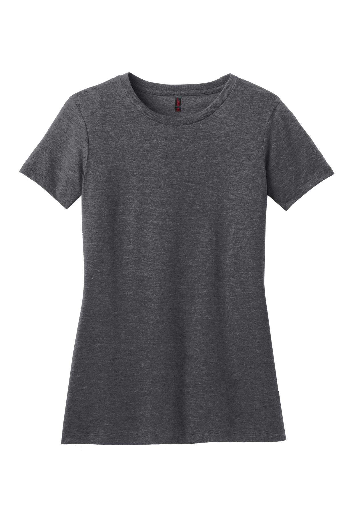 Front View of Hthr Charcoal District Women's Perfect Blend CVC Tee. DM108L