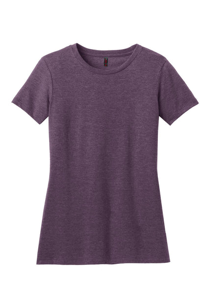 Front View of Hthr Eggplant District Women's Perfect Blend CVC Tee. DM108L