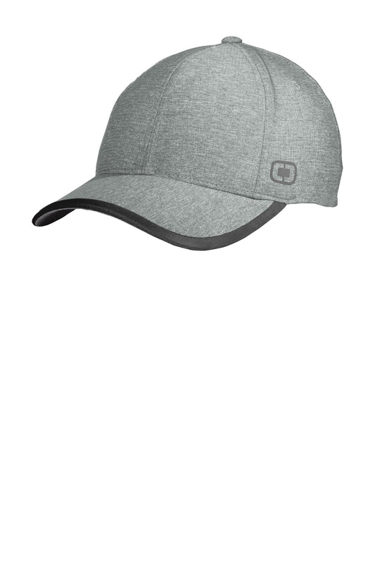 Front View of Hthr Gear Grey OGIO Flux Cap. OG601