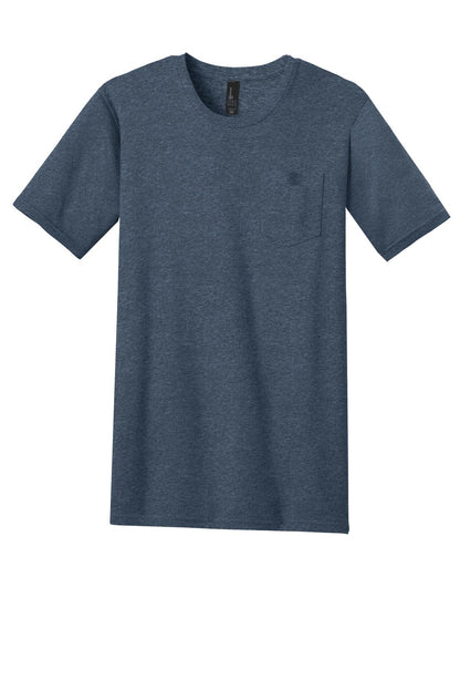 Front View of Hthr Navy District Very Important Tee with Pocket. DT6000P