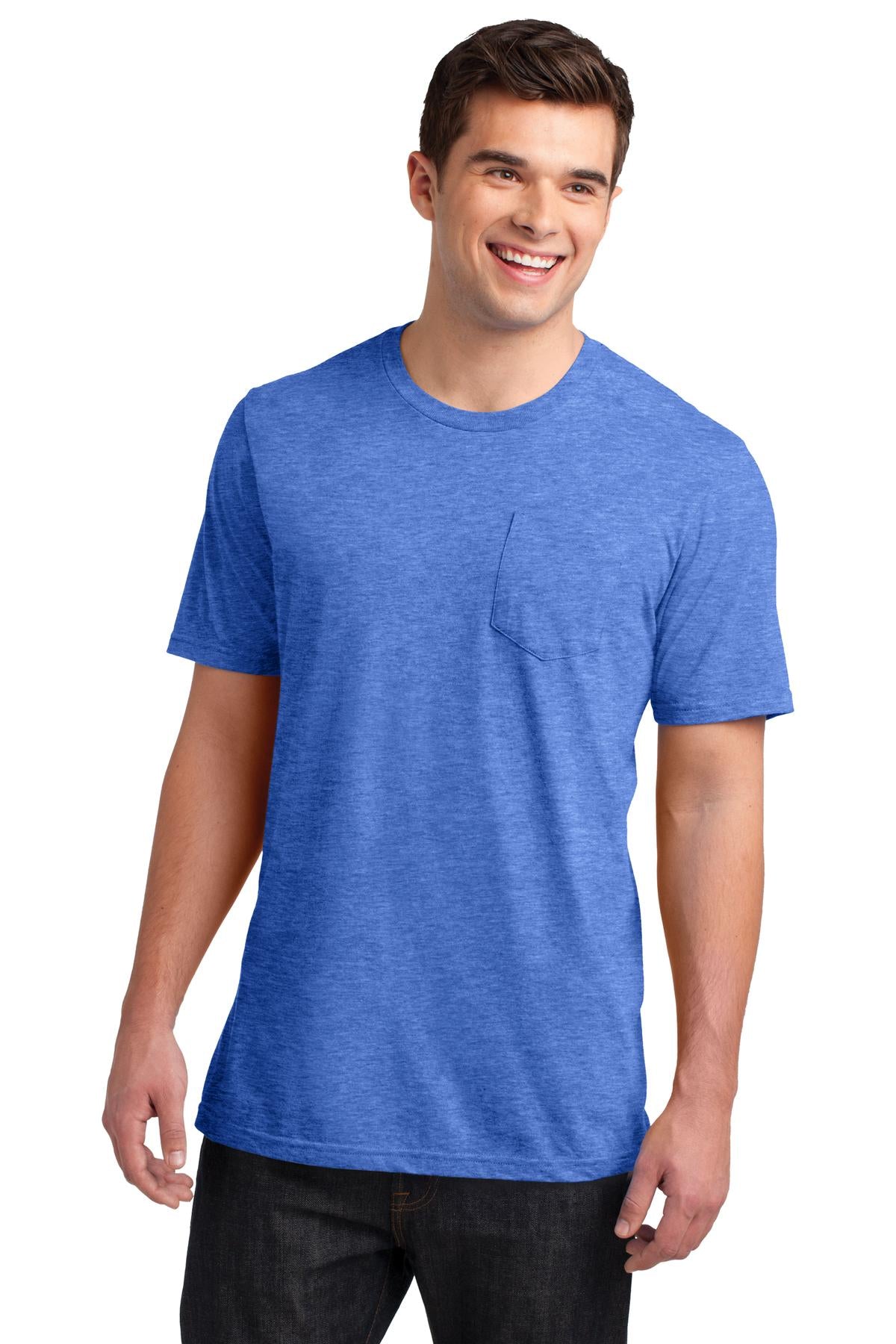 Front View of Hthr Royal District Very Important Tee with Pocket. DT6000P