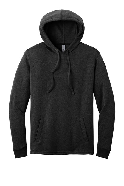 Front View of HthrBlack Next Level Apparel Adult Malibu Pullover Hoodie. NL9300