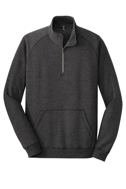 Front View of Hthrd Black District Lightweight Fleece 1/4-Zip. DM392