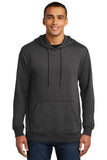Front View of Hthrd Black District Lightweight Fleece Hoodie. DM391
