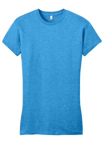 Front View of Hthrd Brt Turq District Women's Fitted Very Important Tee . DT6001
