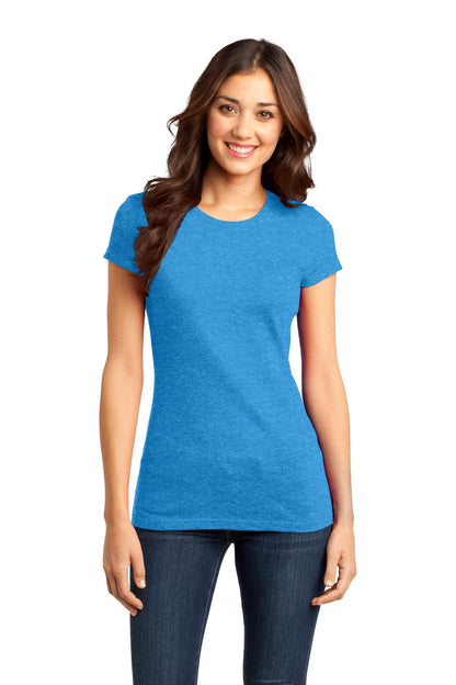 Front View of Hthrd Brt Turq District Women's Fitted Very Important Tee . DT6001