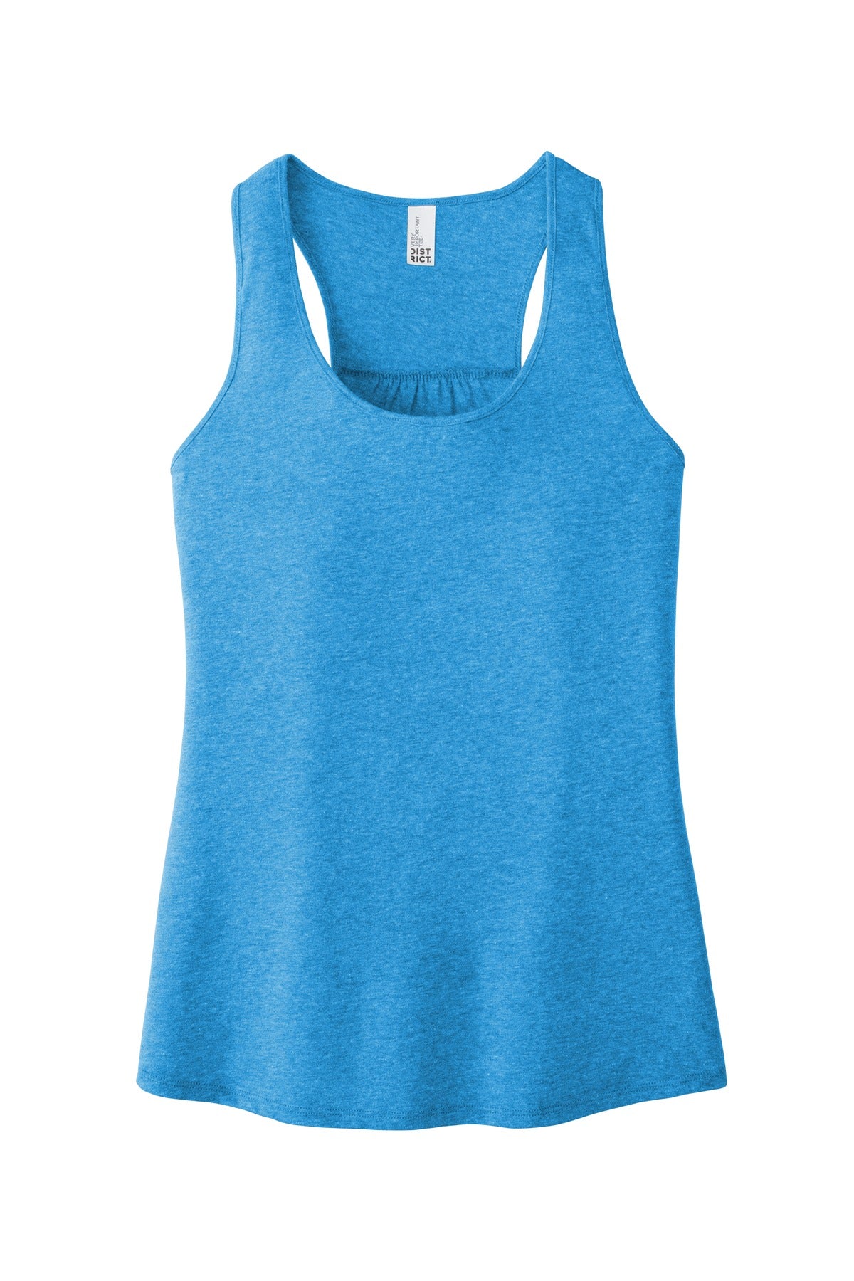 Front View of Hthrd Brt Turq District Women's V.I.T. Racerback Tank DT6302