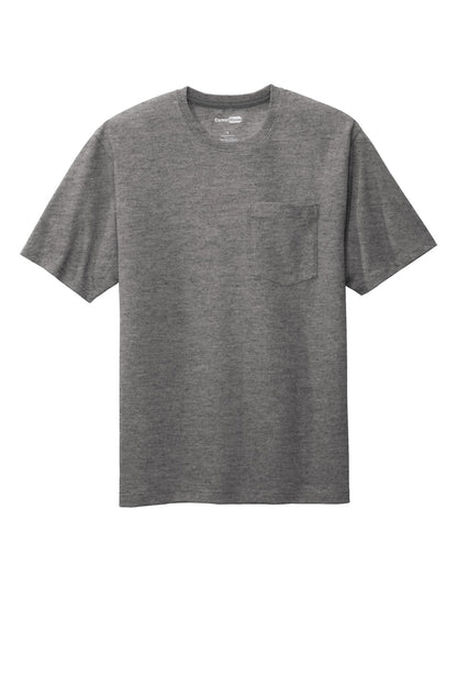 Front View of Hthrd Charcoal CornerStone Workwear Pocket Tee CS430