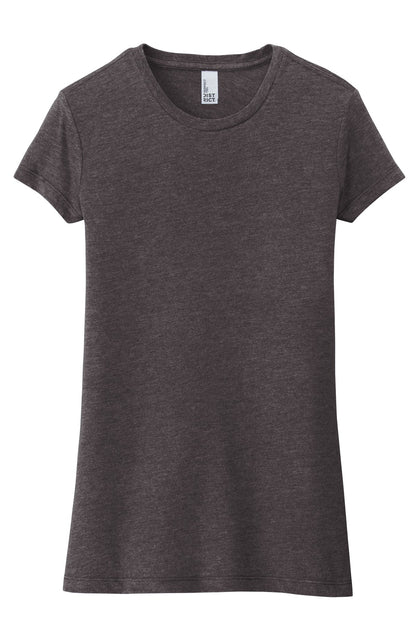 Front View of Hthrd Charcoal District Women's Fitted Perfect Tri Tee. DT155