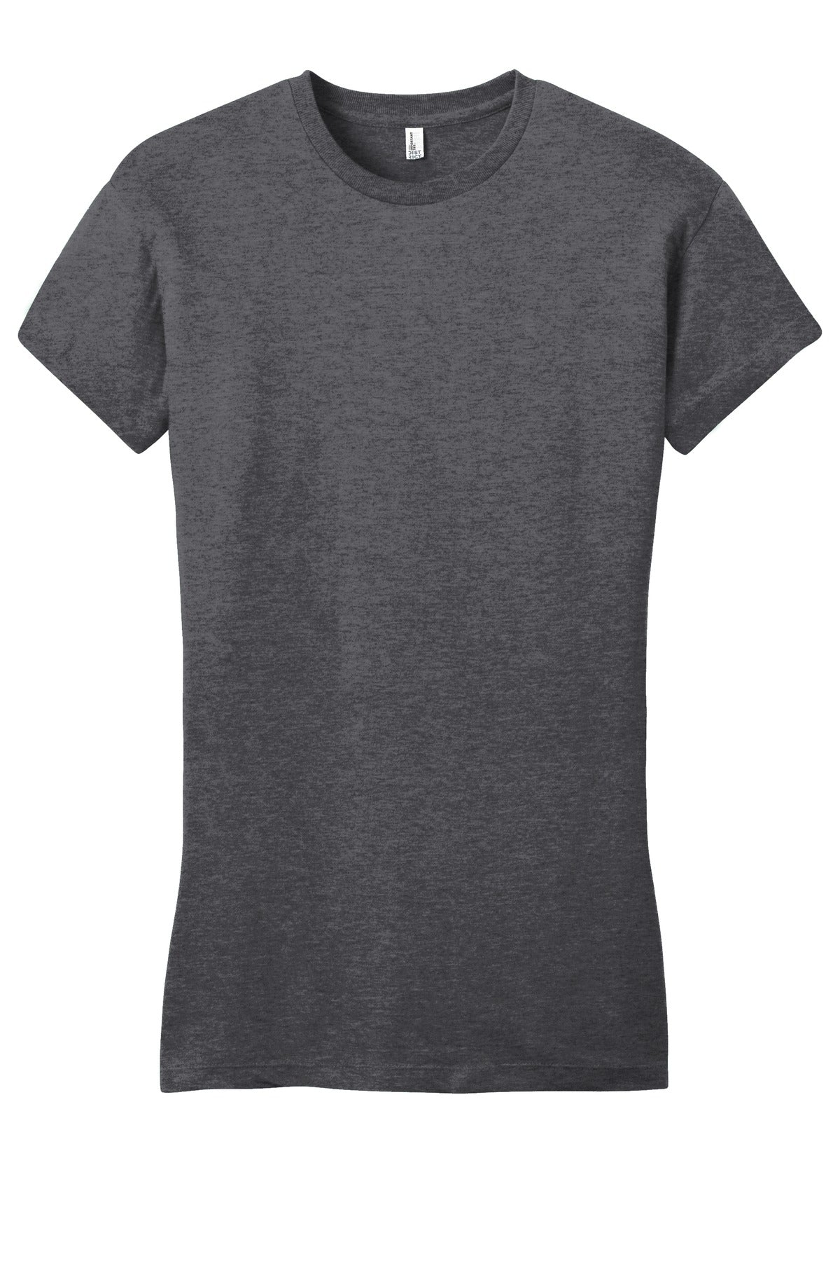 Front View of Hthrd Charcoal District Women's Fitted Very Important Tee . DT6001