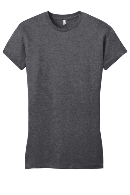 Front View of Hthrd Charcoal District Women's Fitted Very Important Tee . DT6001
