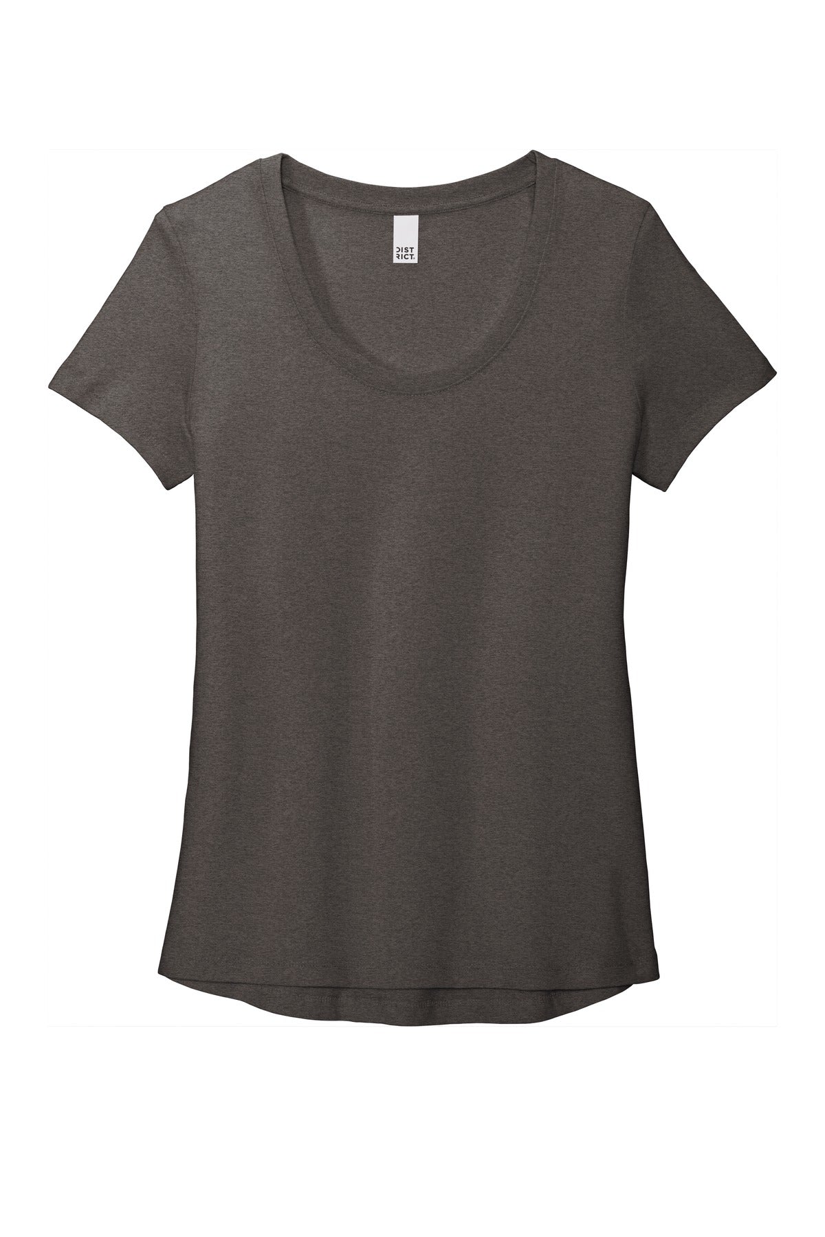 Front View of Hthrd Charcoal District Women's Flex Scoop Neck Tee DT7501